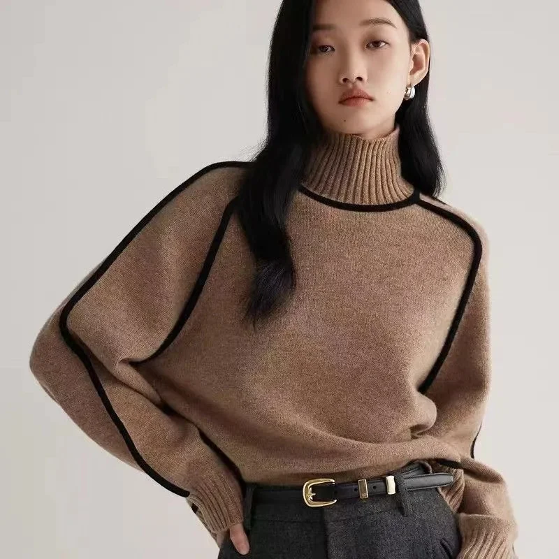 

Korean Sweater Harajuku Pullover Women Clothing Jumper Autumn Long Sleeve Turtleneck Knitted Bottoming