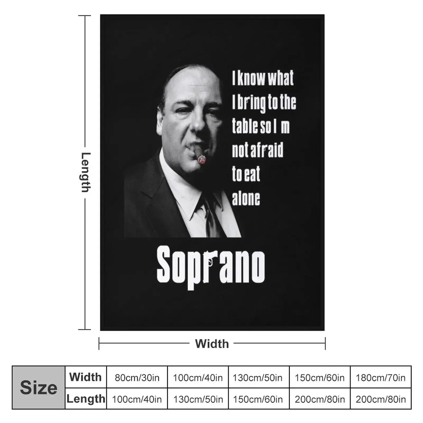 Tony Soprano cigar Quote Throw Blanket couch cozy soft plush fuzzy picnic outdoor blanket