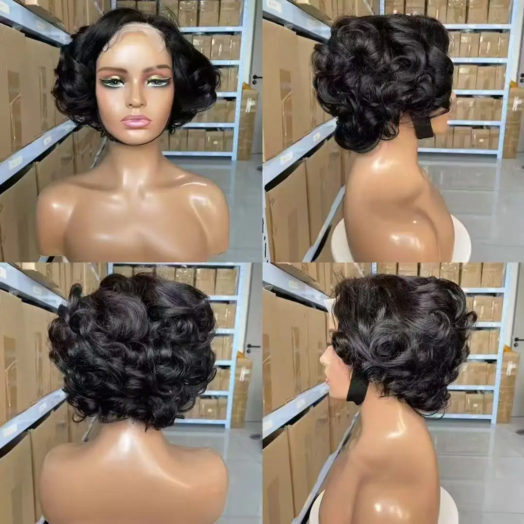 Ombre Schokoladenbraun Lose Bouncy Wave 4x4 HD Lace Closure Echthaarperücken 100% Vietnamesisches Haar Sofort tragbar Kleberlose Lockenperücke – Detail 15
