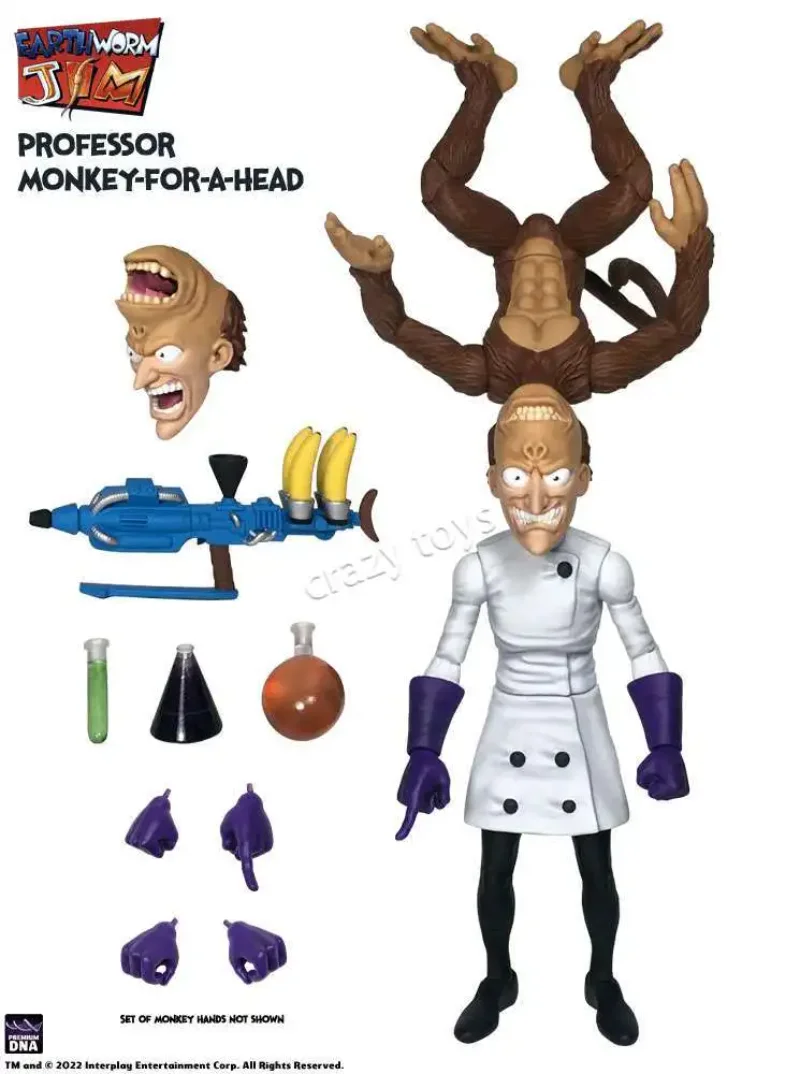 【In Stock】Premium DNA Earthworm Jim Bob Psy-Crow Professor Monkey Collectible Movable Action Figure Hobby Gift Toy view 4