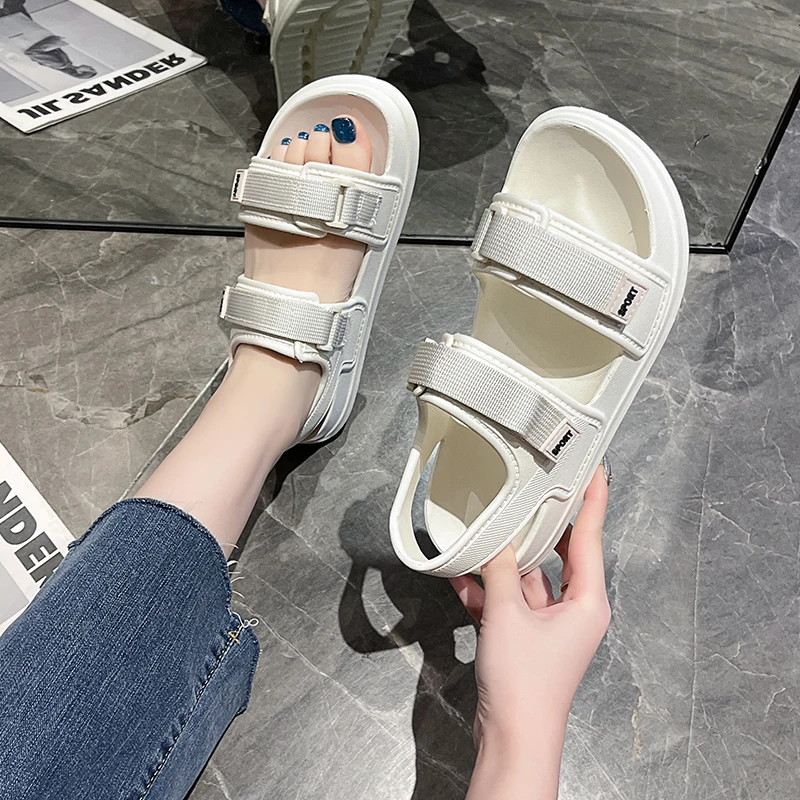 Platform sandals for women Summer 2024 new casual all-match couple Velcro wearing sandals sports beach shoes for men