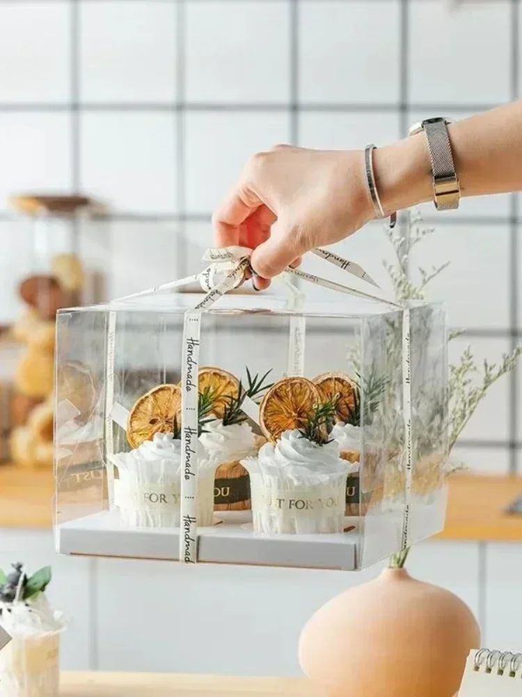 

Cup Cake Package Box Clear 6pills 12 Pills Increase in Height Mafen Cup Portable Packing Boxes Party Wedding Desserts Gift Box