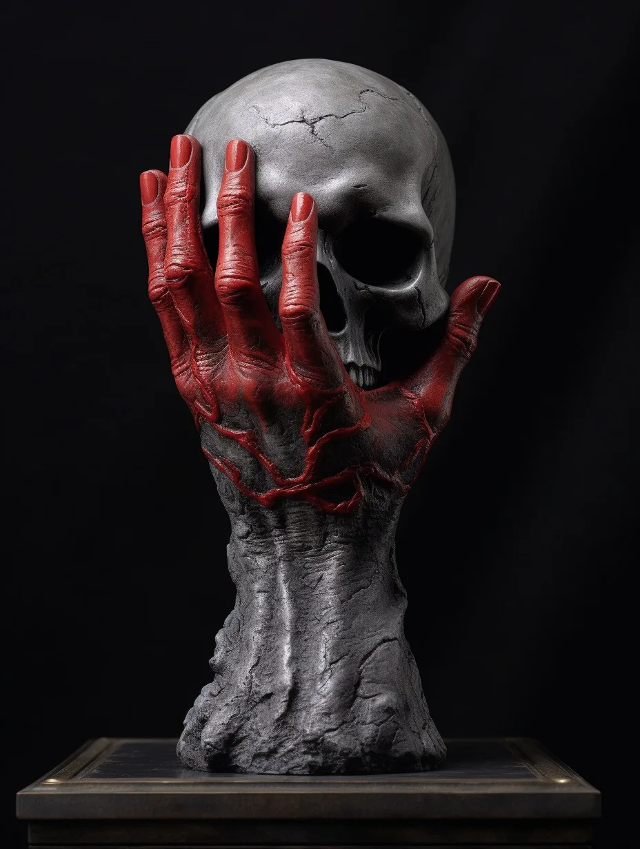 [Funny] Gothic Berserk Hand of God skull Resin Statue model Action Figure toys Home decorations Ornaments kids birthday gift