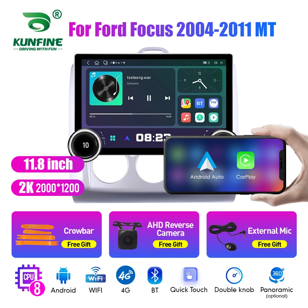 

11.8 Inch 2K Double Knobs 2 Din Car Radio For Honda Focus 2004-2011 Car Radio DVD Multimedia Video Player Android Auto Carplay