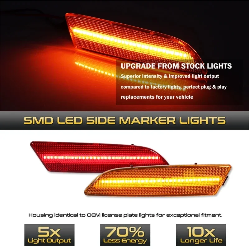 لكرايسلر كروس فاير 2004-2008 LED أضواء العلامات الجانبية ، المصد الأمامي الخلفي بدوره إشارة أضواء وقوف السيارات 12 فولت