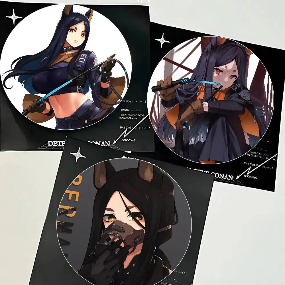 Doberman Arknights Game Cartoon Style Badge Brooches On Backpack Decoration Round Enamel Pins For Accessorys