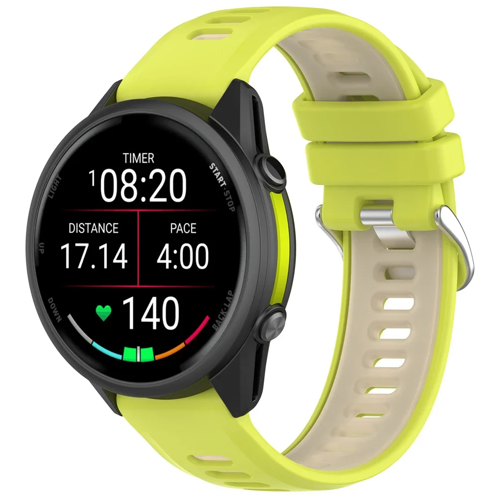 Official Two-tone Silicone Strap For Garmin Forerunner 970 965 955 945 935 745 Sports Comfortable Breathable Bracelet Watch Band