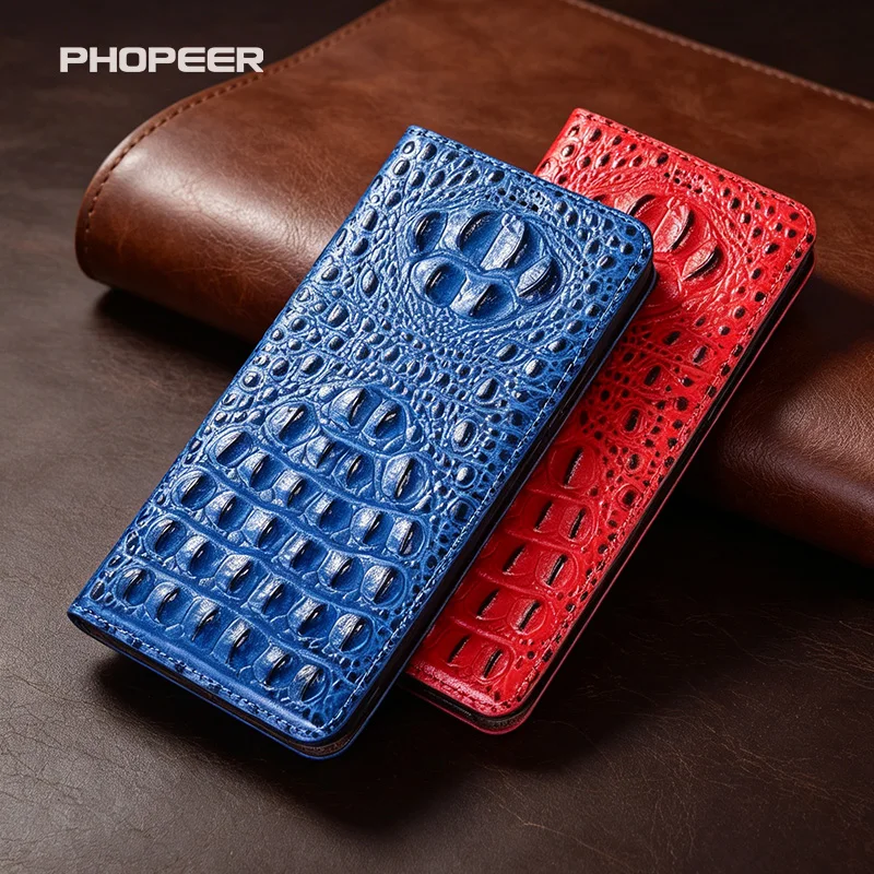 Luxury Genuine Leather Case for Google Pixel 10 9 8 7 6 5 4 3 A XL Pro XL Fold 4G 5G 3D Crocodile Claw Flip Magnetic Phone Case