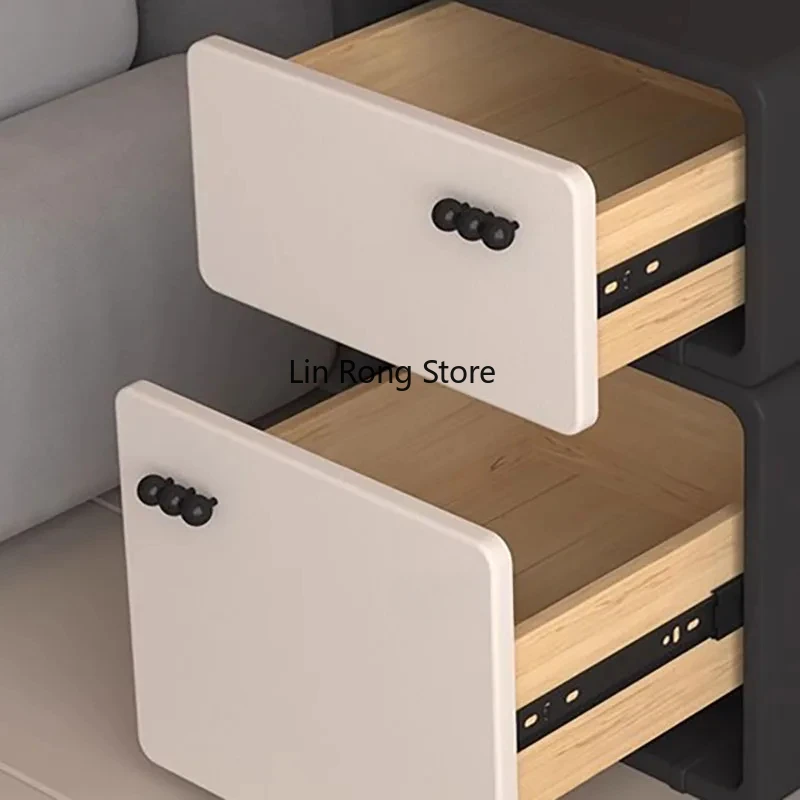 Cute Minimalist Nightstand Bedside Bedroom Cheap Hidden Storage Drawer Night Table Trendy Black Mesitas De Noche Furniture image 5