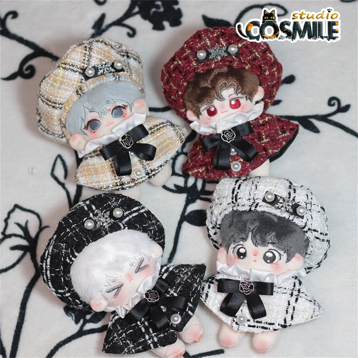 No attributes Idol Star Fashion Elegant Beret Hat Cloak Yibo for Stuffed 10cm Plush Dol Accessories Doll's Clothes KL Xiang