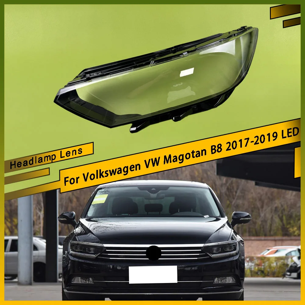 

For Volkswagen VW Magotan B8 2017 2018 2019 LED Car Front Headlight Shell Lamp Shade Transparent Cover Replacement Headlamp