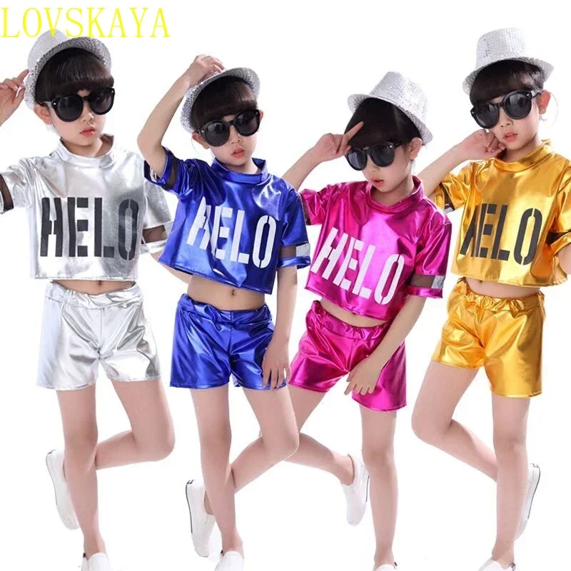 

Children's Jazz Dance Clothing Flash Boys and Girls Hip Hop Modern Dance Performance Clothing Set Children's Jazz Dance Clothing