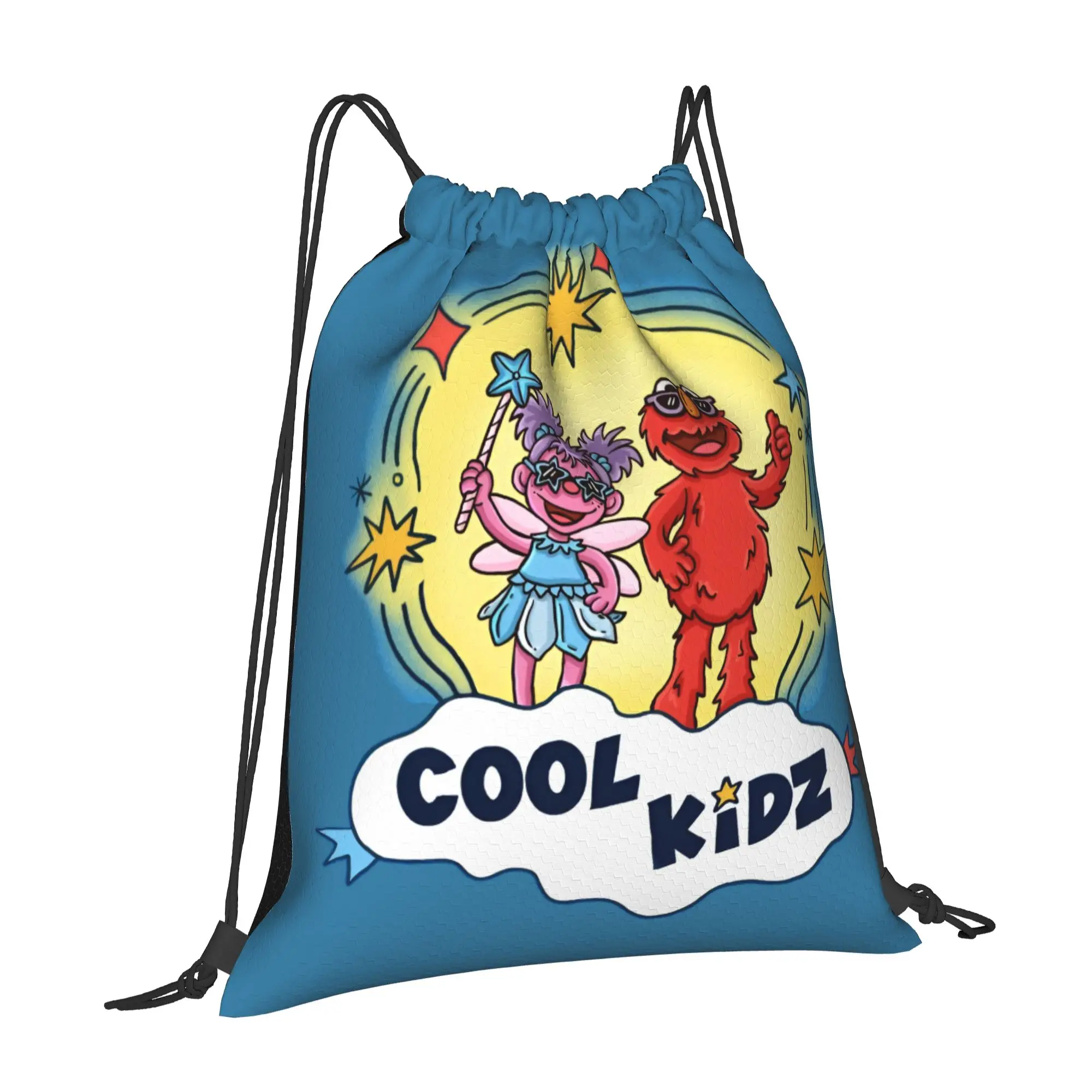 Custom Cookie Monster Drawstring Backpack Sports Gym Bag for Women Men Cartoon Training Sackpack view 2