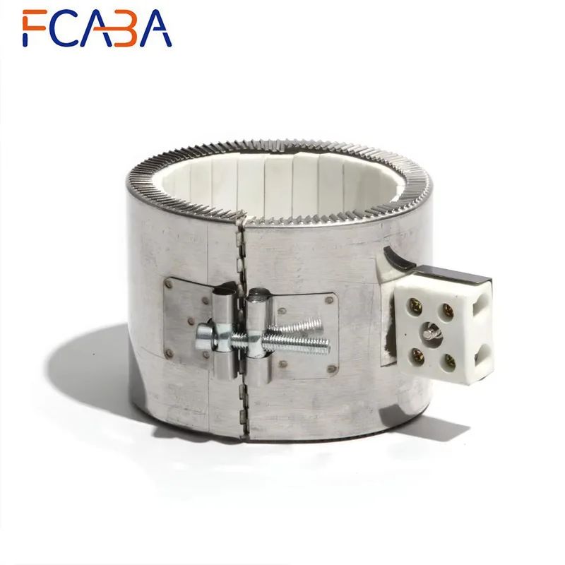 FCABA Electric Ceramic Band Heater 100mm Diameter 50~100mm Height 110V/220V/380V 780W/1200W/1400W/1500W Heating Element