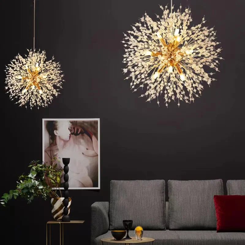 Modern LED Dandelion Chandelier Interior Decor Hanging Lamp Dining Table Kitchen Island Pendant Lamp Living Room Bar Cafe Light