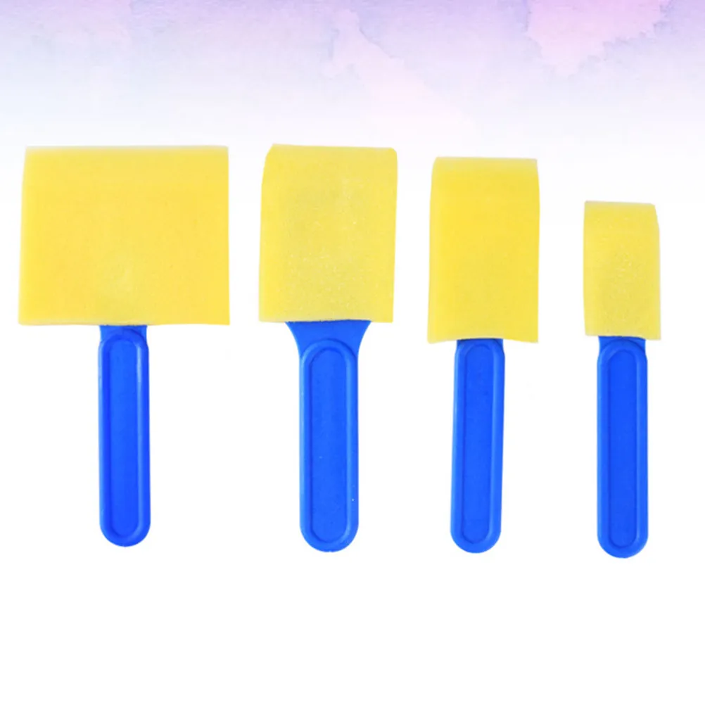 12Pcs Painting Sponge Brush Set Compact Easy Grip for Small Hands Preschool Graffiti Drawing Craft Home DIY Creative