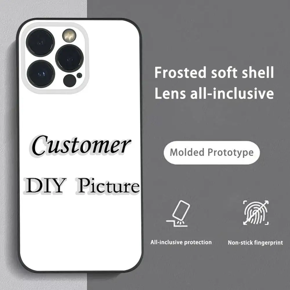 Funda de teléfono de regalo con imagen de cliente DIY para IPhone 16 15 14 13 Pro Max Plus Mini Funda suave esmerilada
