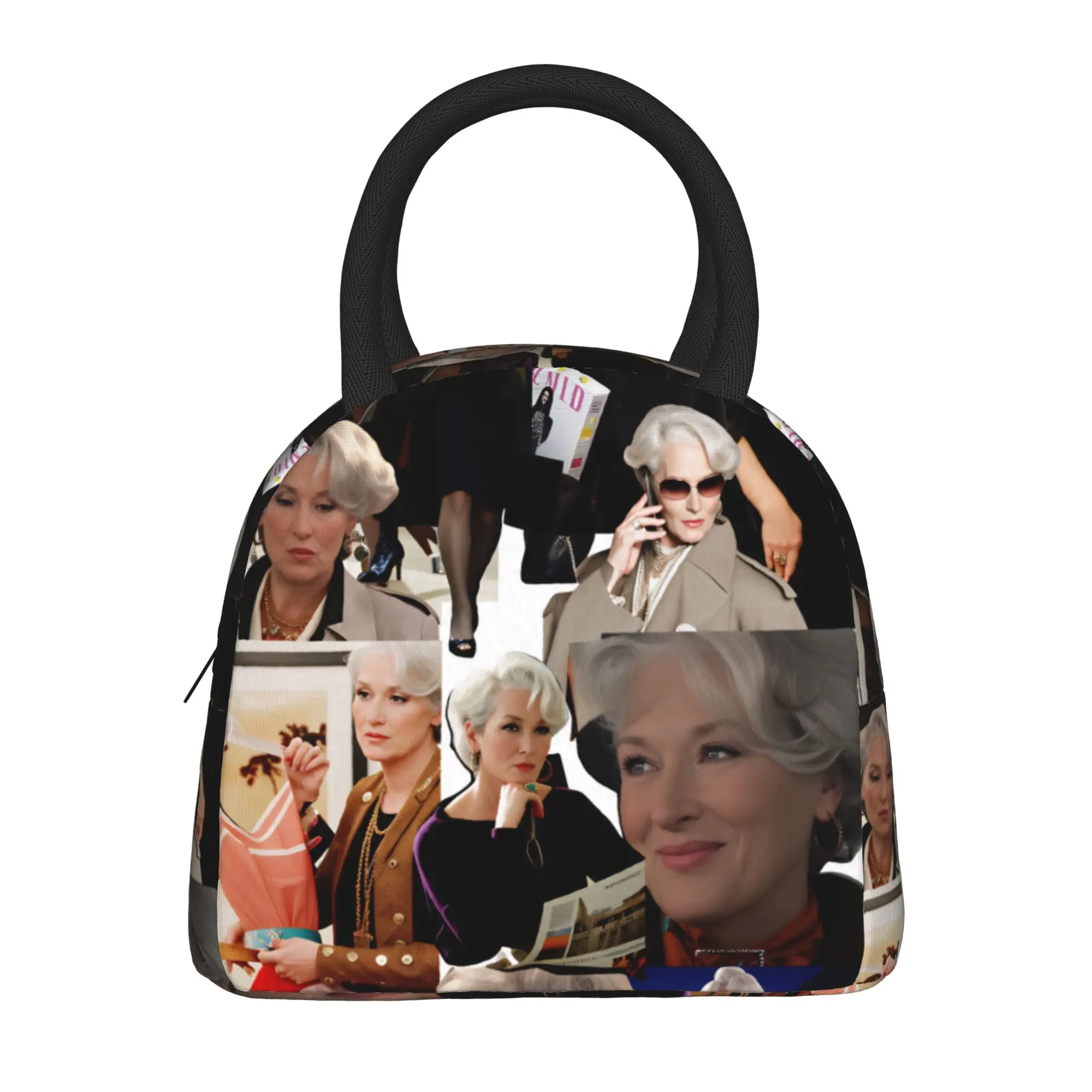 The Devil Wears Pradad Lunch Bag Film Picnic Lunch Box For Unisex Print Thermal Tote Handbags Oxford Portable Zipper Cooler Bag