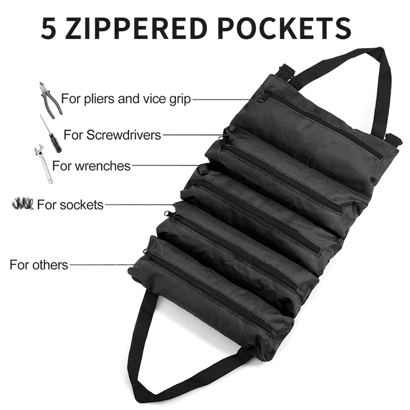 Multi-Purpose Tool Bag High Quality Professional Multi Pocket Hardware Tools Pouch Roll UP Portable Small Tools Organizer Bag