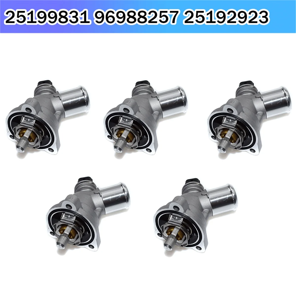 5Pcs Engine Coolant Thermostat Assembly 25199831 96988257 25192923 for Chevrolet Spark L4 1.2L 2013 2014 2015