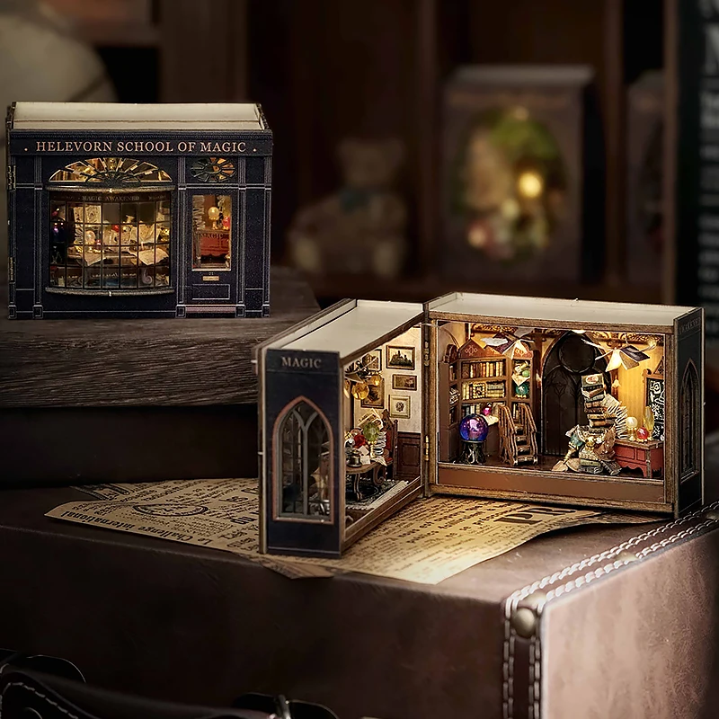 Holz Miniatur Puppenhaus 3D Puzzle Montage Gebäude Modell Kit Kleine Zimmer Spielzeug Hause Mit Möbel Beleuchtung Holz Handwerk Geschenk – Detail 16