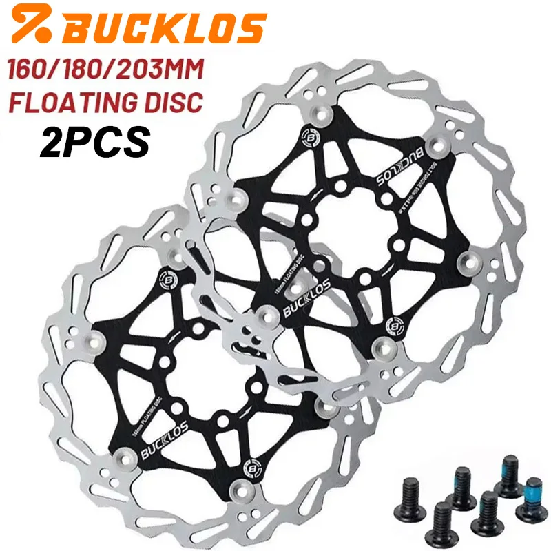 Tarcze hamulcowe BUCKLOS MTB 160mm 180mm 203mm, pływające tarcze rowerowe, ultralekkie tarcze rowerowe z 6 śrubami, do hamulców hydraulicznych