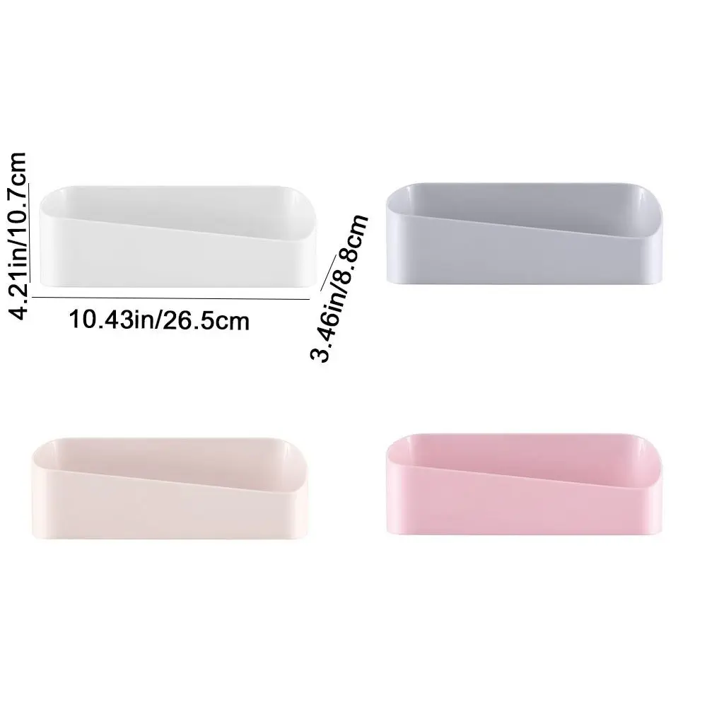 Plastic Bathroom Shelf Simple White Punch-free Cosmetic Storage Box Self Adhesive Wall-Mounted Toilet Shelf for Home