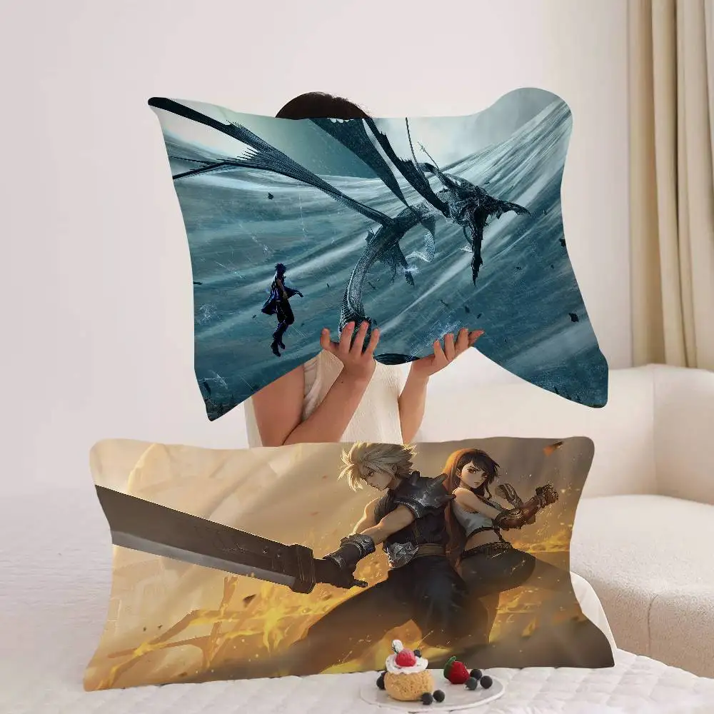 Classic F-Final Game F-Fantasy Tifa Pillowcases Non-Slip With Fixable Straps Light High-End Pillow Made Quick-Drying Polyester