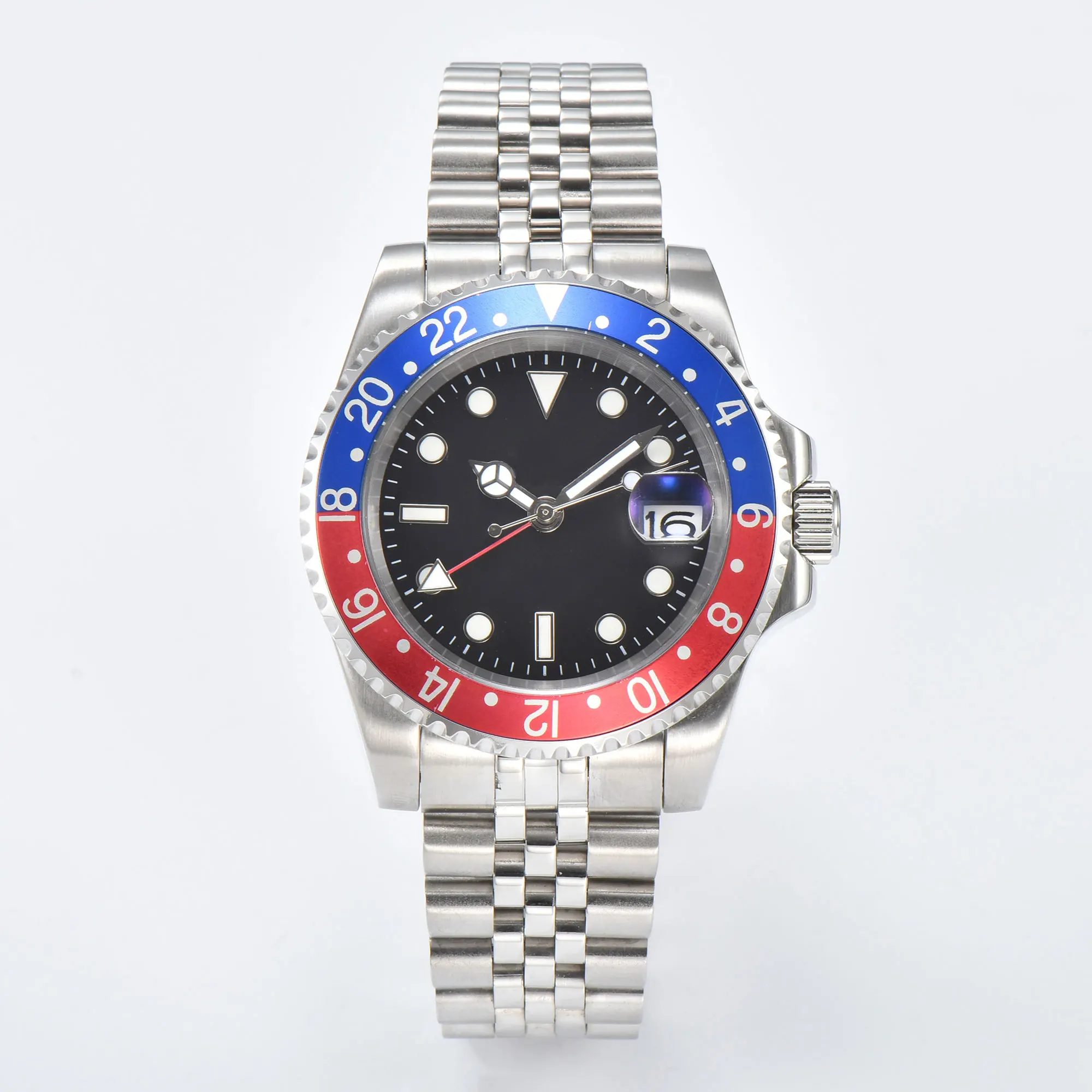 ساعة يد إكسسوارات GMT يد ل NH34 حركة أخضر Greenwich