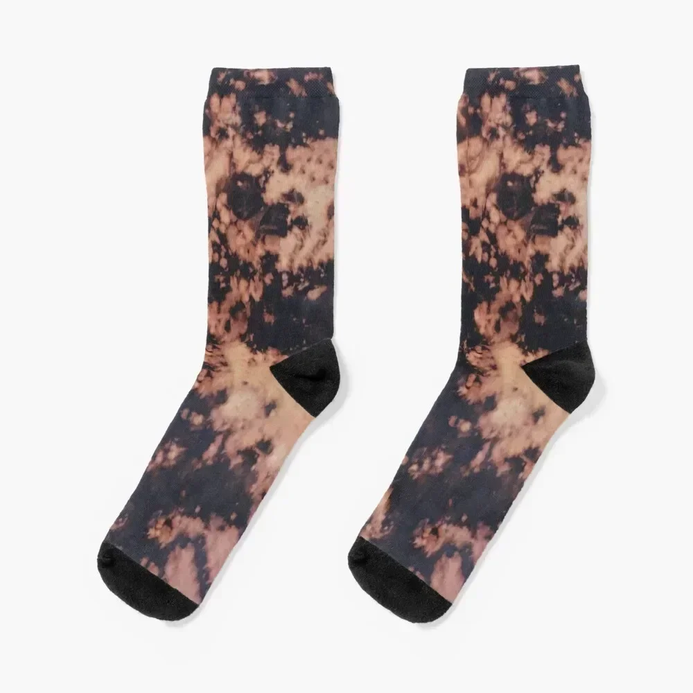 

Bleach Acid Dye Pattern Socks sheer ankle Non-slip professional running Socks For Man Women's