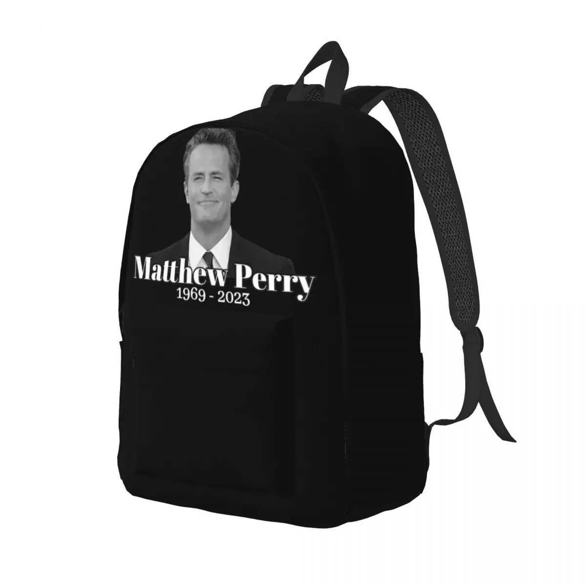 Rip Matthew Perry Casual Backpack Outdoor High School Work Thank You For The Memories Daypack for Men Women Laptop Computer Bags