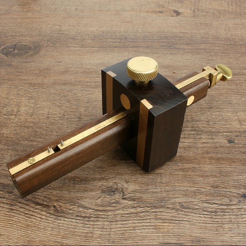 Luxury British Indonesia Ebony+Pure Copper Wearproof Carpenter Woodworking Tool 8 Inch Screw Cutting Gauge Mark Scraper Scribers