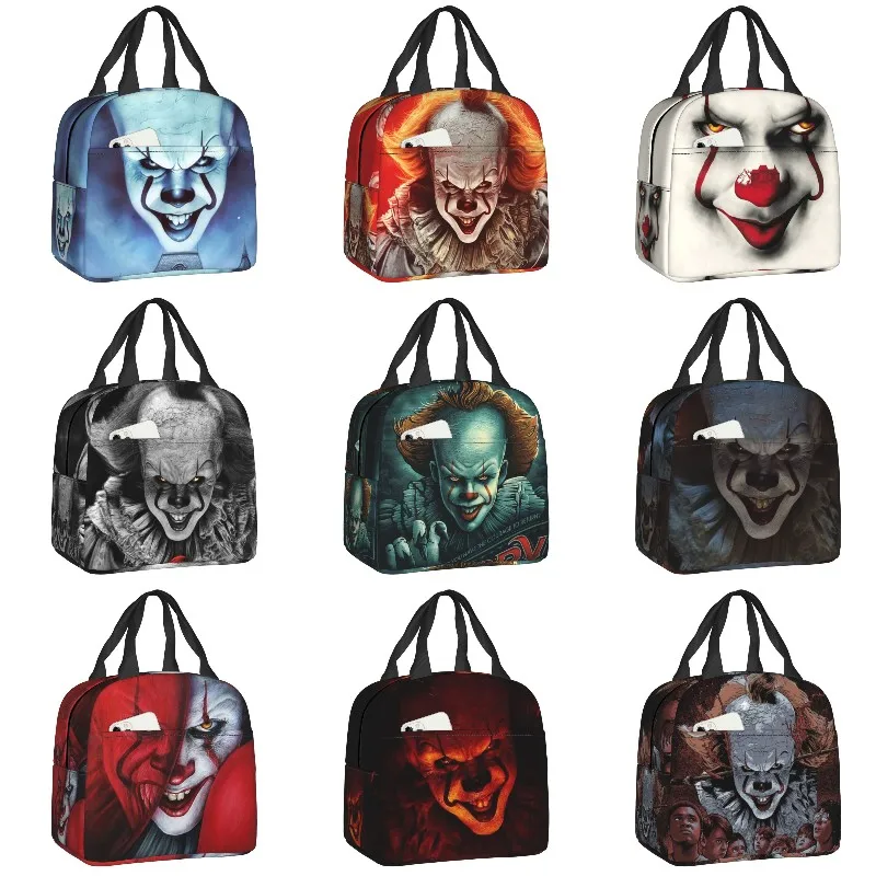 

Horror Movie Character Resuable Lunch Box Women Waterproof Halloween Clown Cooler Thermal Food Insulated Lunch Bag Picnic Tote