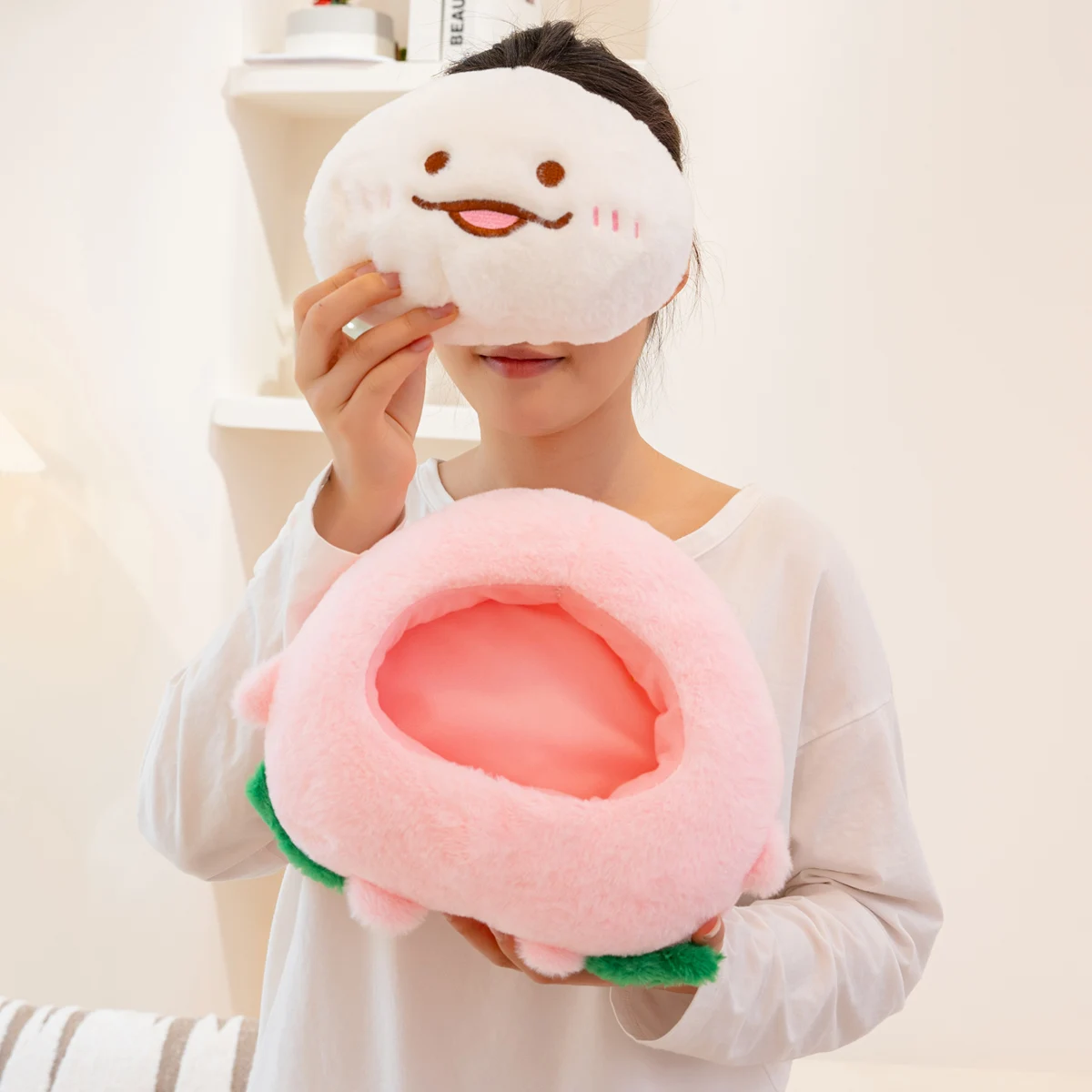 دمية فاكهة ناعمة ولطيفة ومبتكرة، لعبة أناناس، دمية خوخ محشوة، هدية عيد ميلاد، لعبة تفاعلية للمنزل