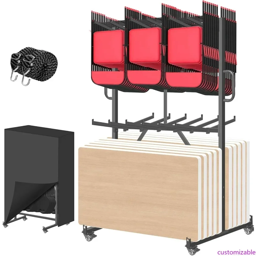 

Популярная тележка для хранения складных стульев с блокируемыми колесами, вмещает 84 стула или 12 столов (грузоподъемность 1100 фунтов)