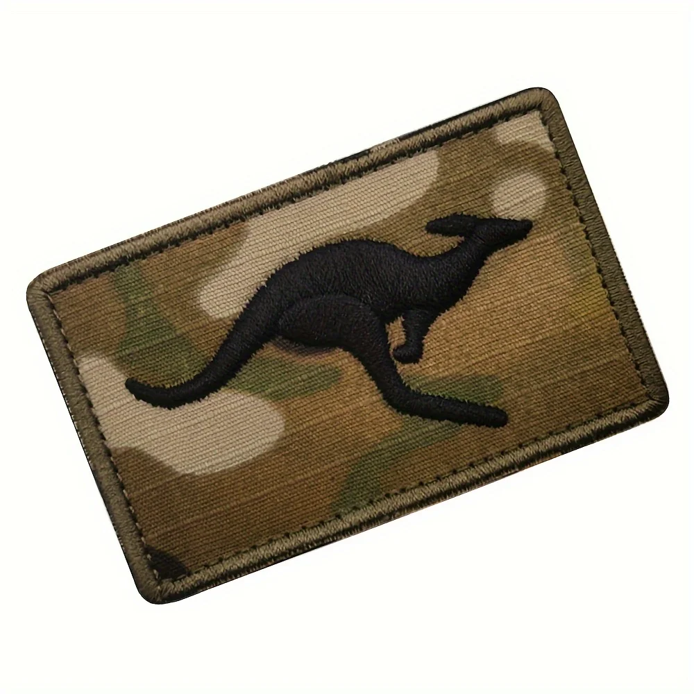 Australian Kangaroo Tactical s Patch Morale Camo - Embroidered Hook & Loop Badge for Jackets, Backpacks, and Tactical Gear