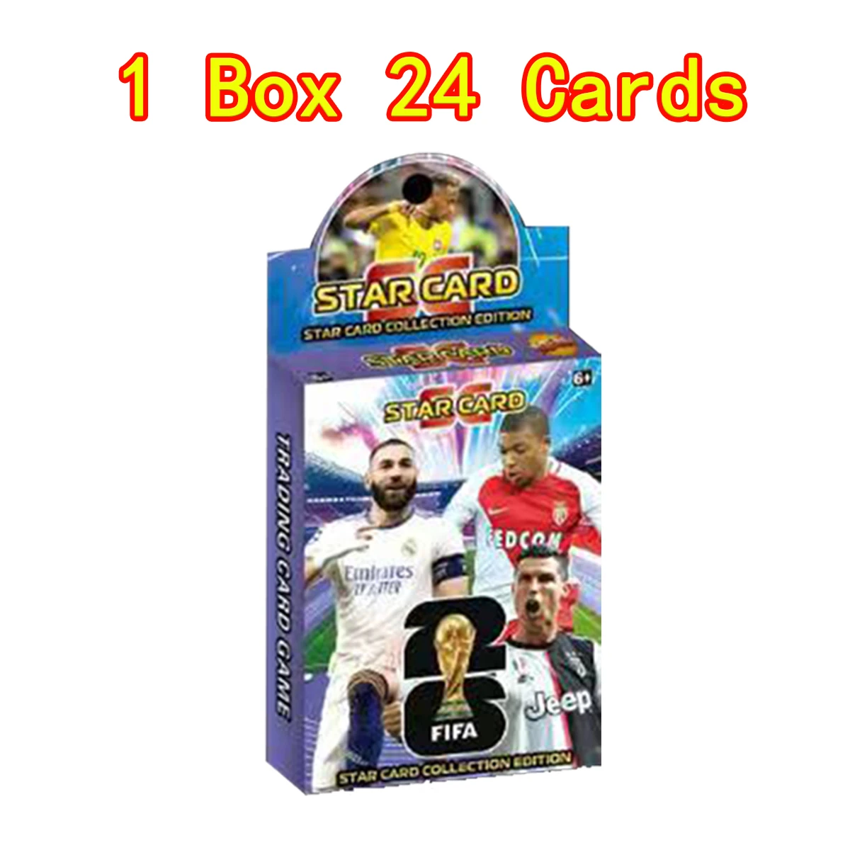 Cartes de collection Mini Messi Ronaldo Mbappe Neymar, cartes LASER, étoile de football de classe, jouets de jeu rares, cadeau, vente en gros, nouveau, 2025, 24 pièces