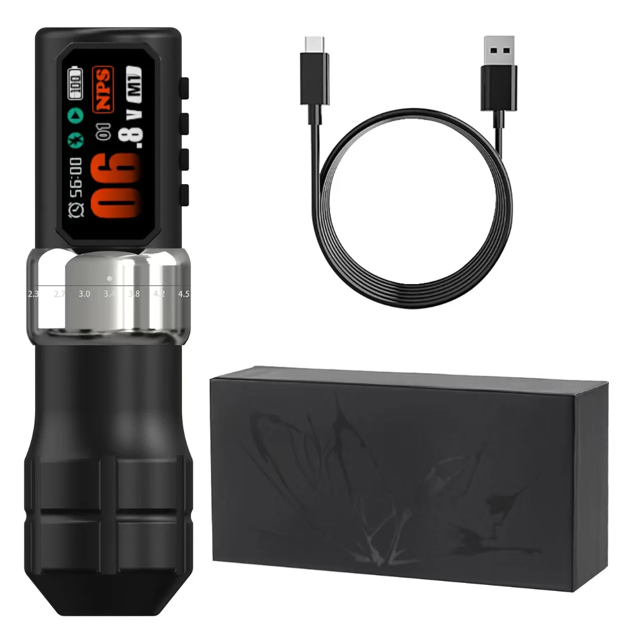 

Wireless Rotating Tattoo Machine -2200mAh Battery, LCD Display, USB Rechargeable, Suitable for Beginners and Artists