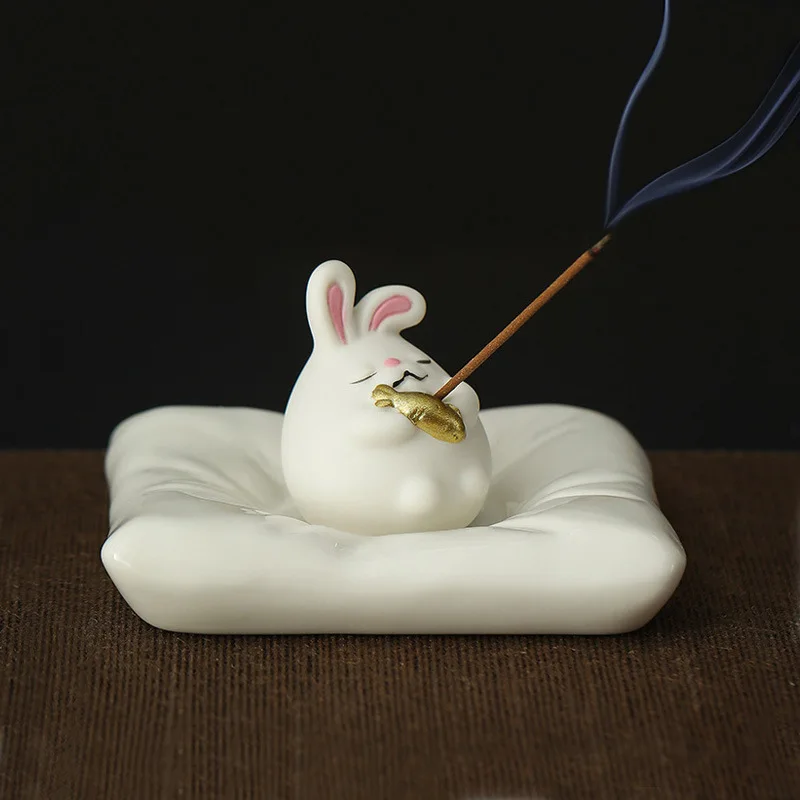 

Creative Ceramic Rabbit Aromatherapy Furnace Ornament Household Tea Pet Incense Furnace Incense Incense Holder