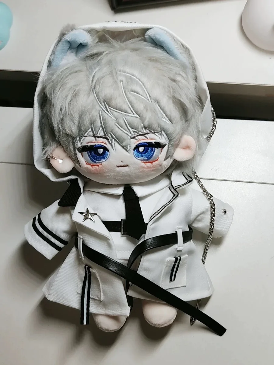 20cm Doll Clothes Cool Guy Fashion Overcoat Bow Tie Waistband Ear clip Mask Suit Stuffed Plushies Plush Doll Accessories Toy Kid