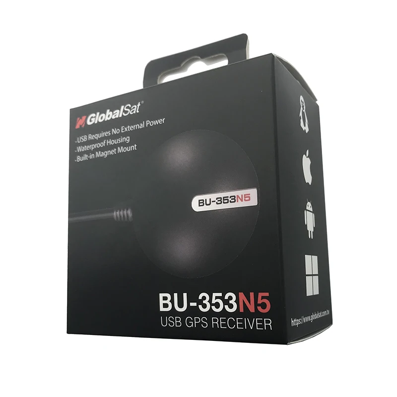 NEW!!! Globalsat BU353N5 BU-353N5 USB GPS Receiver G Mouse Magnetic (SiRF Star IV) BU353 Replace BU-353S4 BU353S4