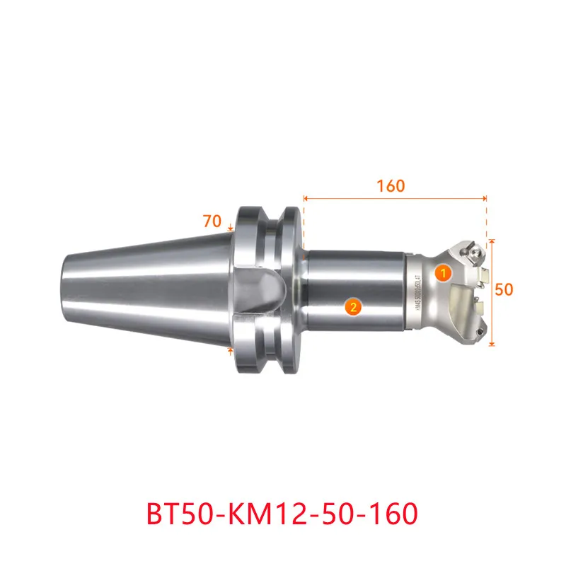 Face end mill BT50-KM12-50-160 shoulder milling cutter Stainless steel body Tool holder set CNC Milling New