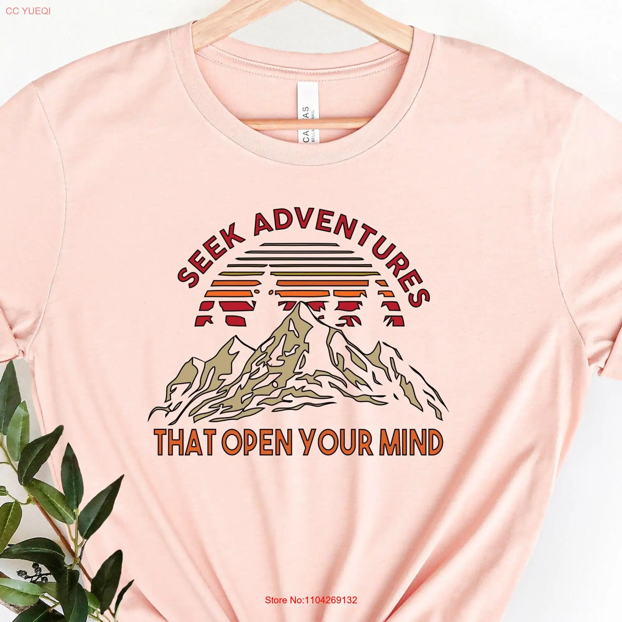 Adventure T Shirt Seek Adventures That Open Your Mind Travel WanderlusT Glamping Explore Road Trip long or short sleeves