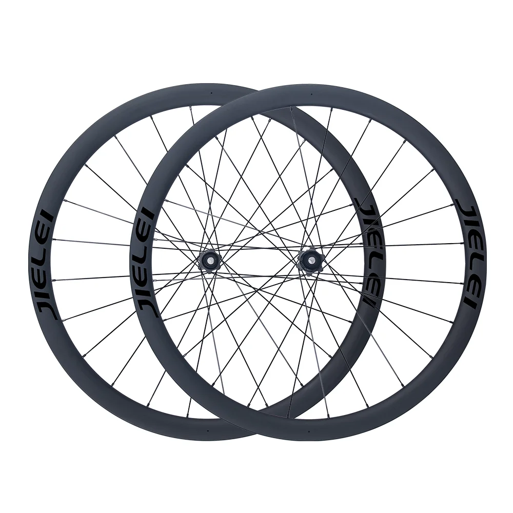Zestaw kół karbonowych JIELEI - Lekki, aerodynamiczny zestaw kół z włókna węglowego o wysokości 75, 60, 50, 46, 37, 32 mm, kompatybilny z oponami typu clincher i bezdętkowymi. — 2