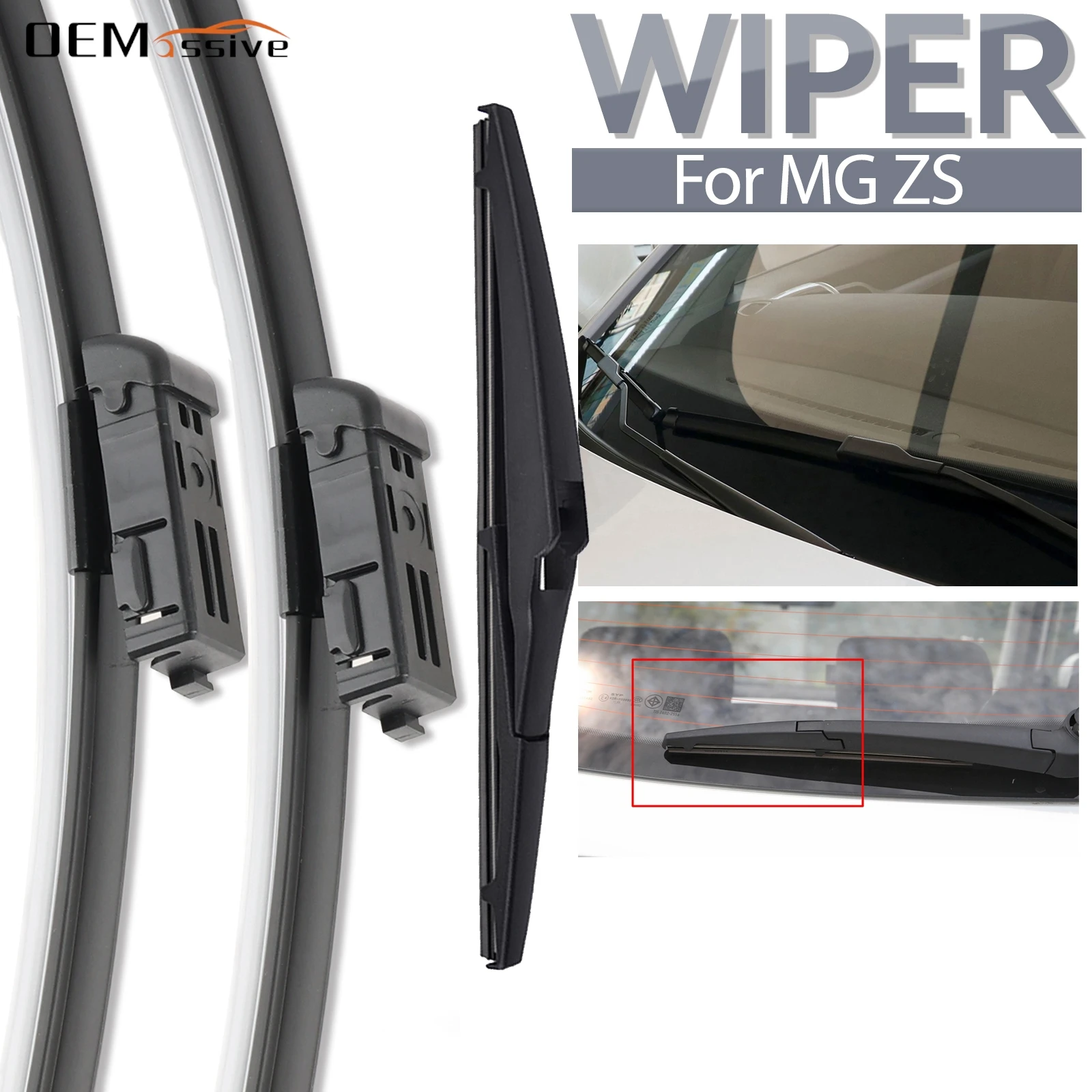 Car Wiper Front Rear Wiper Blades Soft Rubber Windscreen Wipers Auto Windshield 24