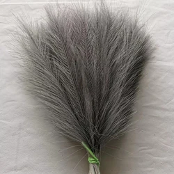 100PCS Gray Pampas Grass Fluffy Boho Artificial Flower Decor Fake Plant Reed Simulated Party Wedding Home Pampas Grass Flowers