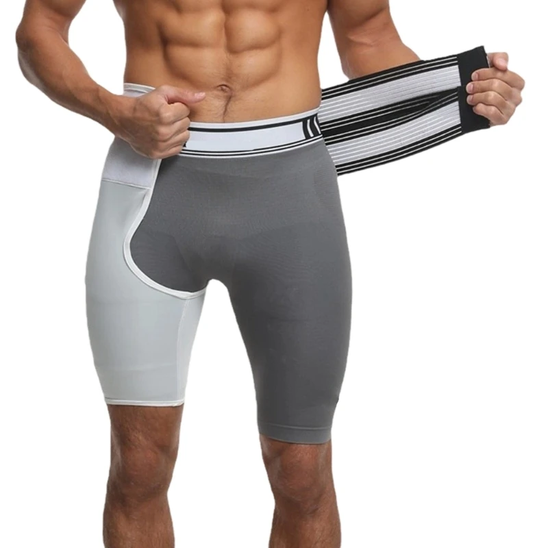 Q39E Adjustable Compression Thigh Sleeve with Waist Belt Hip Thigh Support Brace