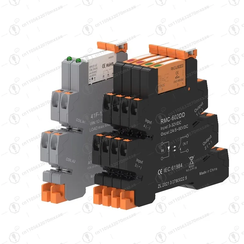 DIN Rail Mount, Miniature SSR Relay Base 8A 6-24VDC/250VAC 4000VAC Isolated CE/RoHS Certified