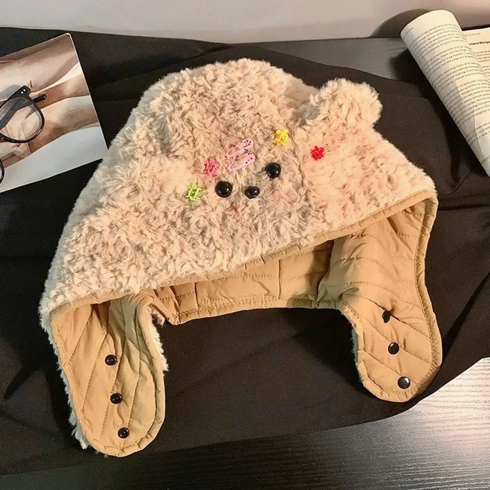 Simpatico berretto invernale integrato in peluche Sciarpa antivento calda protezione per le orecchie Cappello berretto ispessito casual Sciarpa da ciclismo
