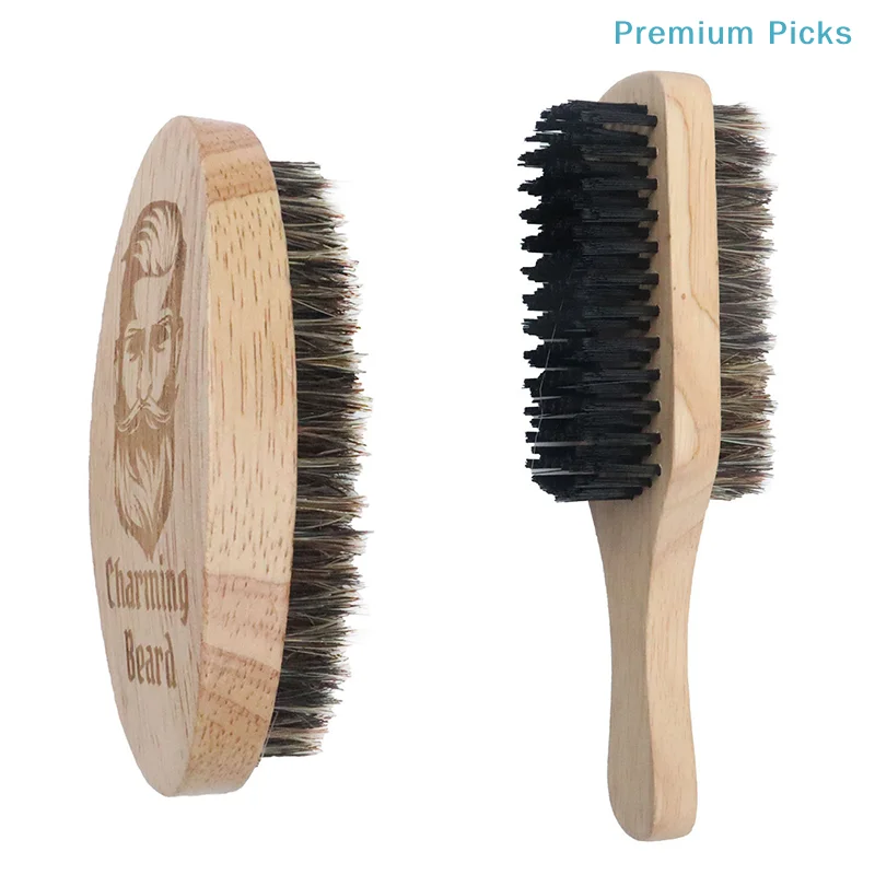 portable1PC Eco Friendly Boar Bristle Men's Shaving Brush Portable Barber Natural Beard Brush For Facial Cleaning Mustache Tools